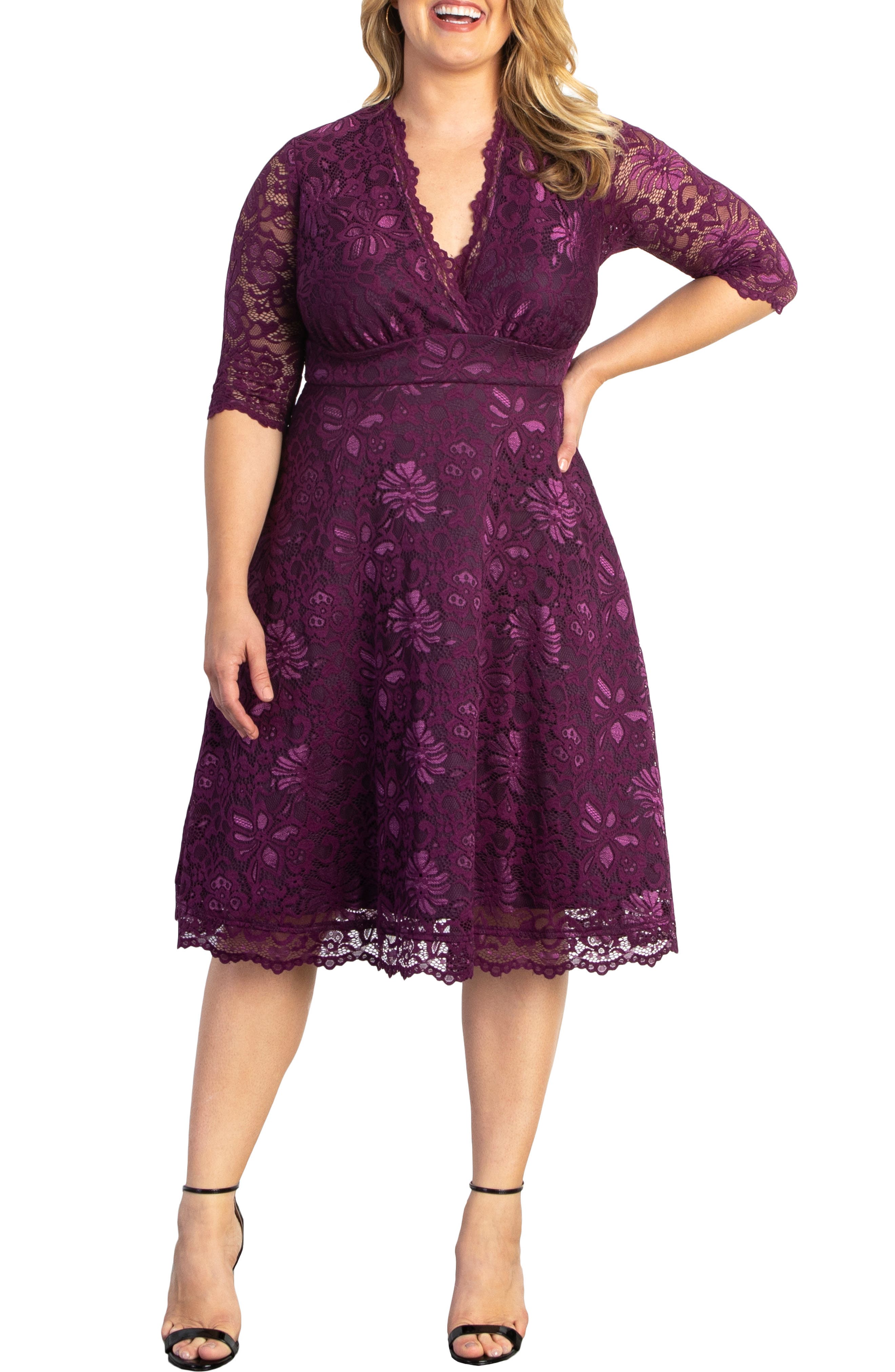 purple plus size dress